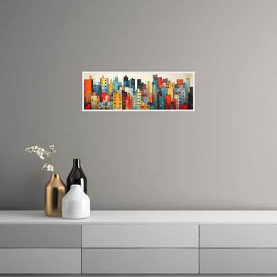 Umetnička slika ​Šareni grad na platnu - NS Canvas Shop