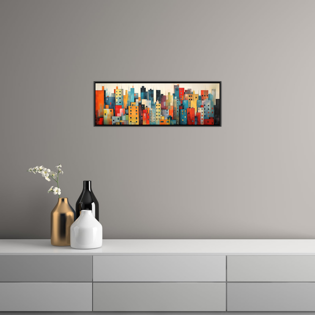 Umetnička slika ​Šareni grad na platnu - NS Canvas Shop