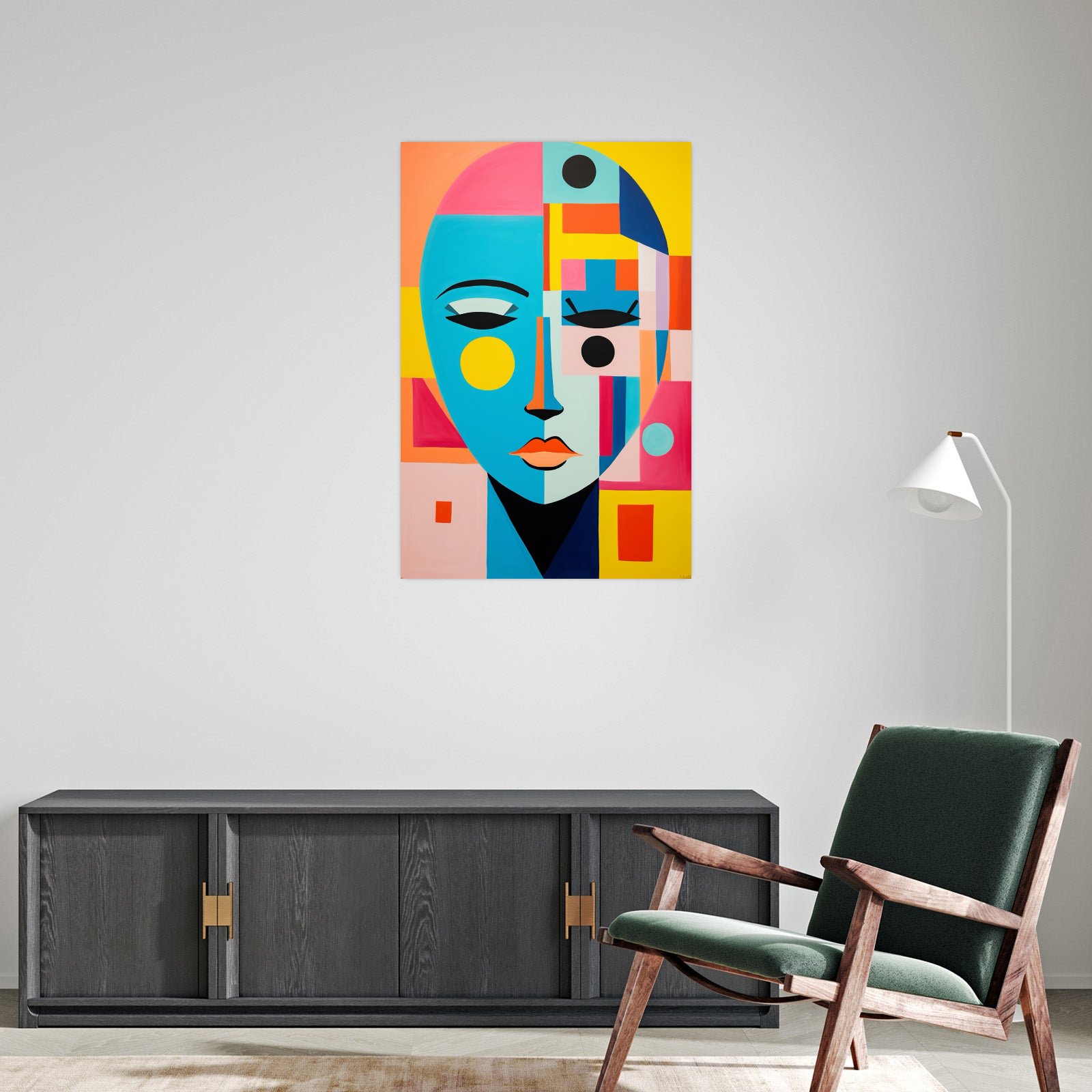 Umetnička slika ​Šareni portret na platnu - NS Canvas Shop