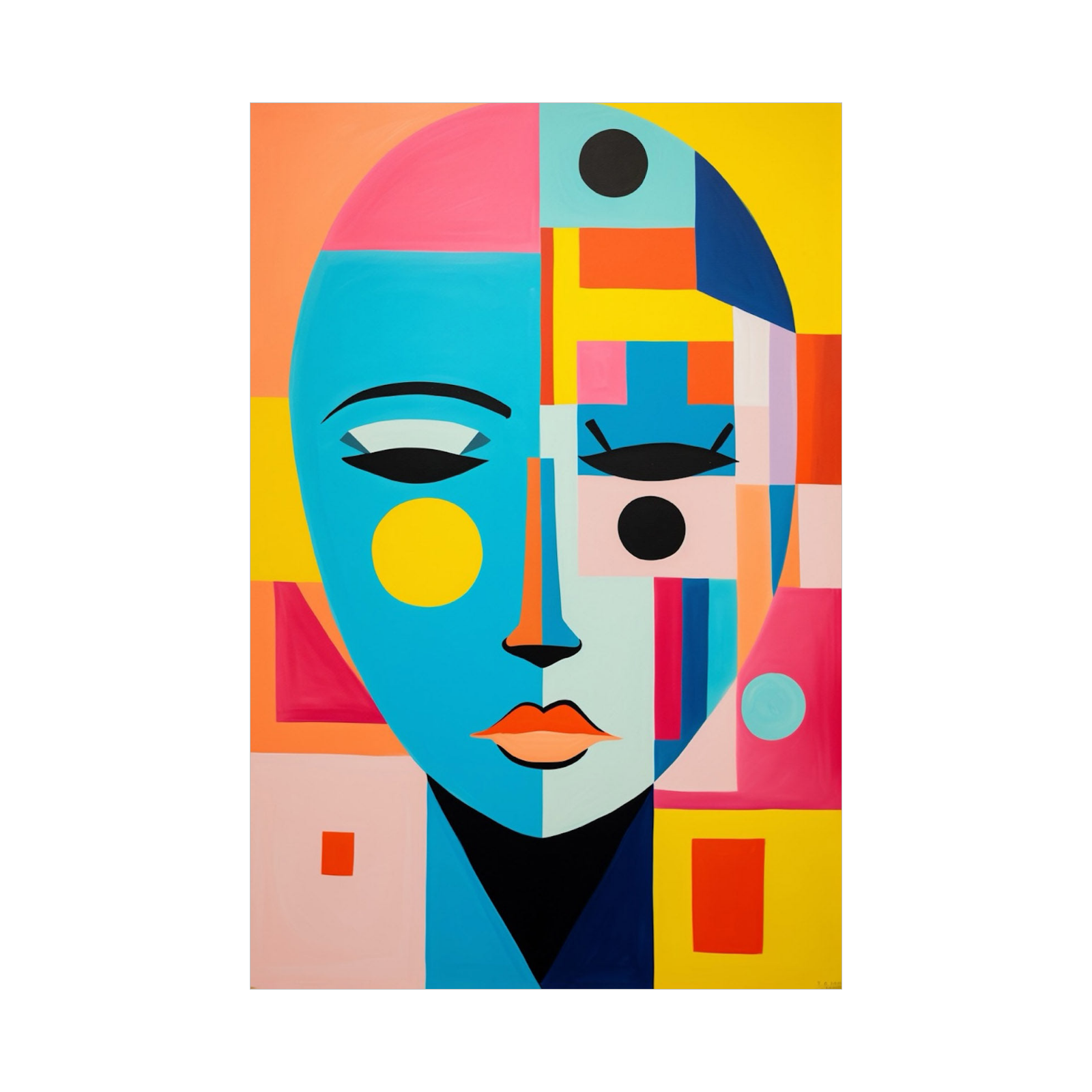 Umetnička slika ​Šareni portret na platnu - NS Canvas Shop