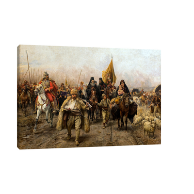 Umetnička slika ​Seoba Srba, Paja Jovanović na platnu - NS Canvas Shop