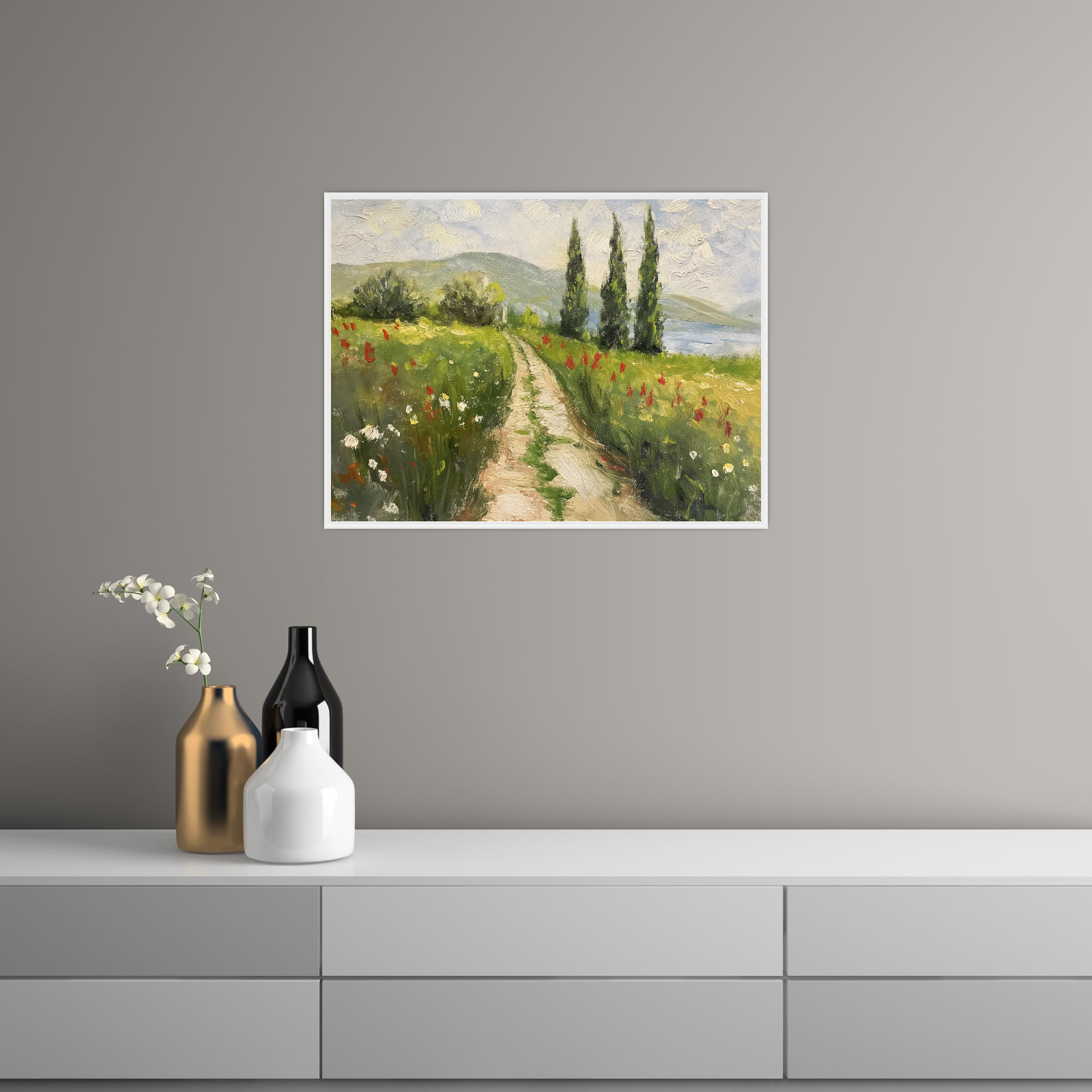Umetnička slika ​Seoski put na platnu - NS Canvas Shop