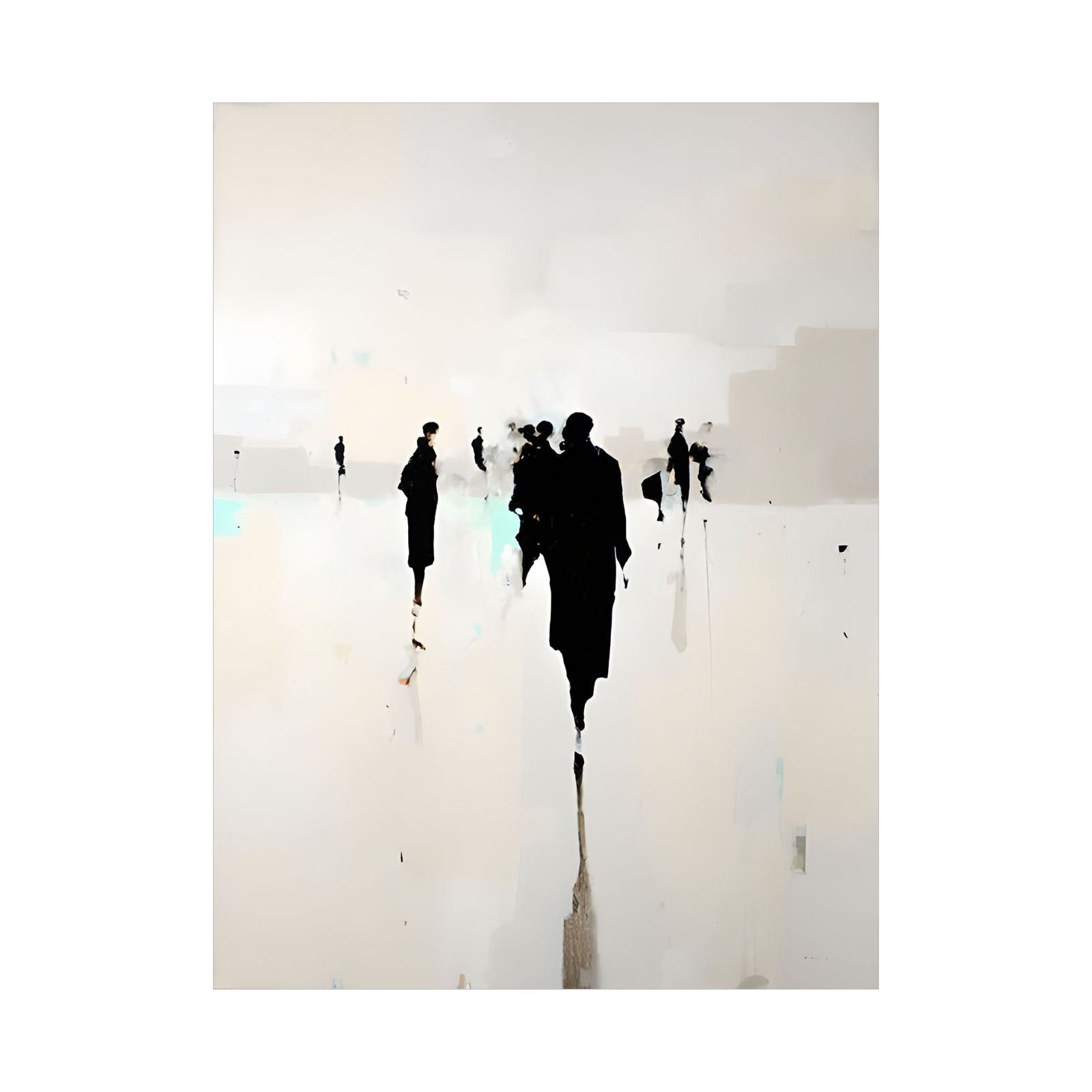 Siluete ljudi u svetlim tonovima