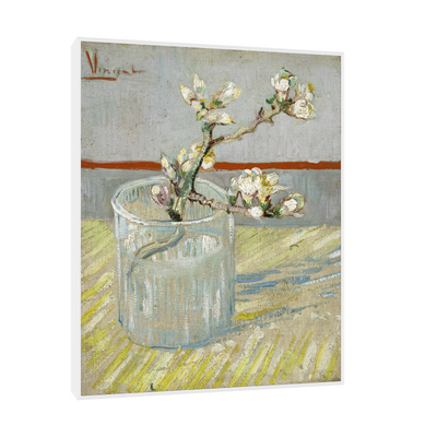 Umetnička slika ​Sprig of flowering almond in a glass, Vincent van Gogh na platnu - NS Canvas Shop
