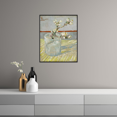 Umetnička slika ​Sprig of flowering almond in a glass, Vincent van Gogh na platnu - NS Canvas Shop