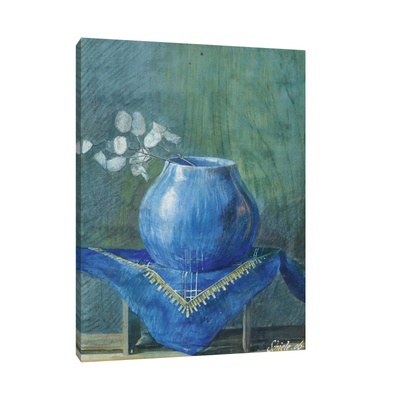 Umetnička slika ​Still Life of a Moneyplant Branch in Blue Vase, Egon Schiele na platnu - NS Canvas Shop