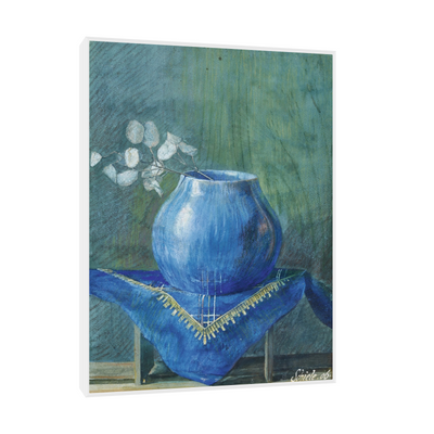 Umetnička slika ​Still Life of a Moneyplant Branch in Blue Vase, Egon Schiele na platnu - NS Canvas Shop
