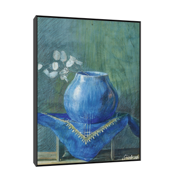 Umetnička slika ​Still Life of a Moneyplant Branch in Blue Vase, Egon Schiele na platnu - NS Canvas Shop