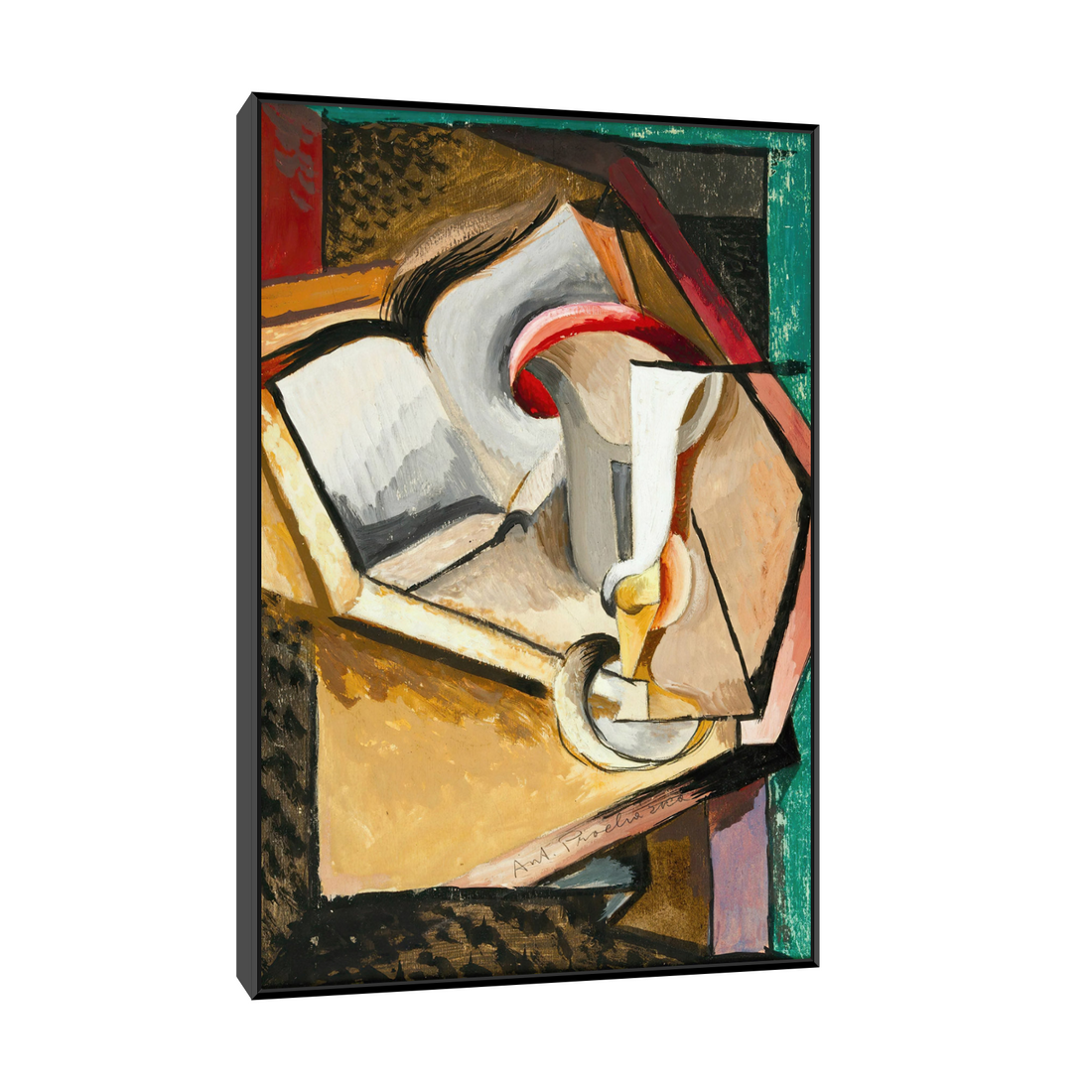 Umetnička slika ​Still life with cup and book, Antonin Procházka na platnu - NS Canvas Shop