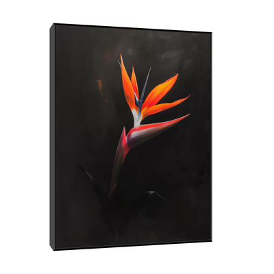 Umetnička slika ​Strelitzia  na crnu pozadinu II na platnu - NS Canvas Shop