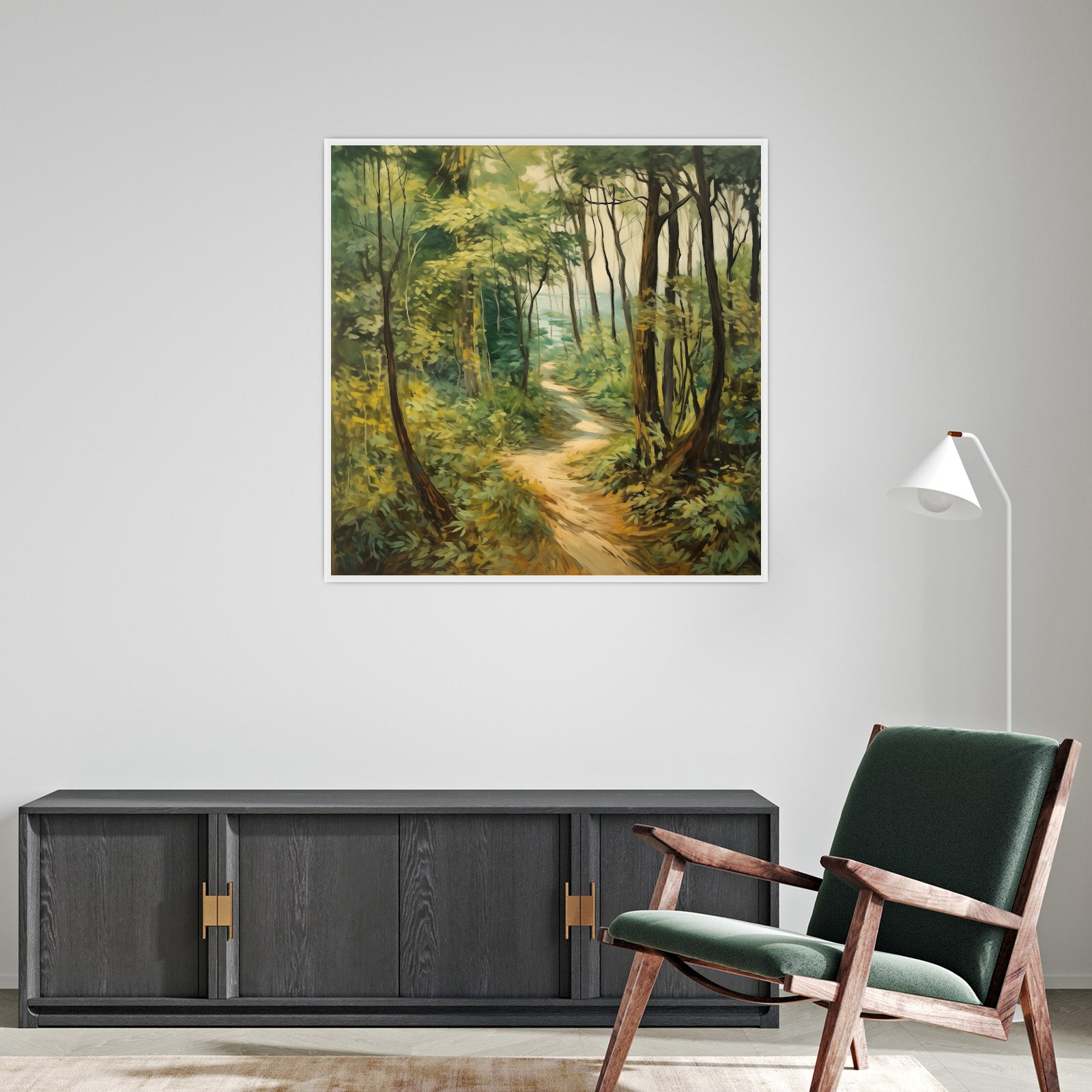 Umetnička slika ​Šumski put na platnu - NS Canvas Shop