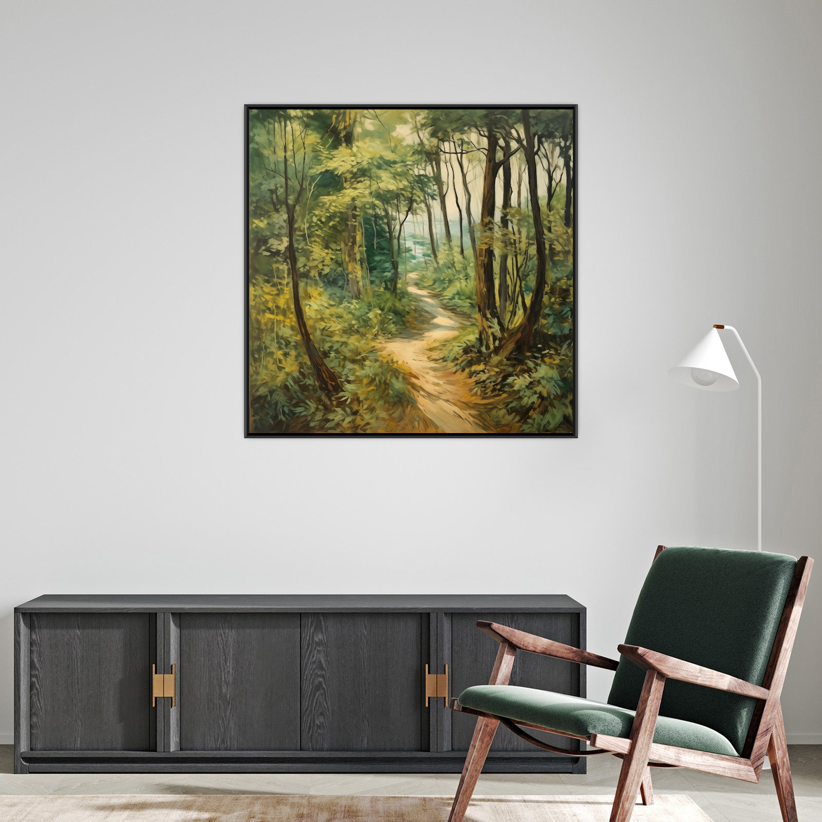 Umetnička slika ​Šumski put na platnu - NS Canvas Shop