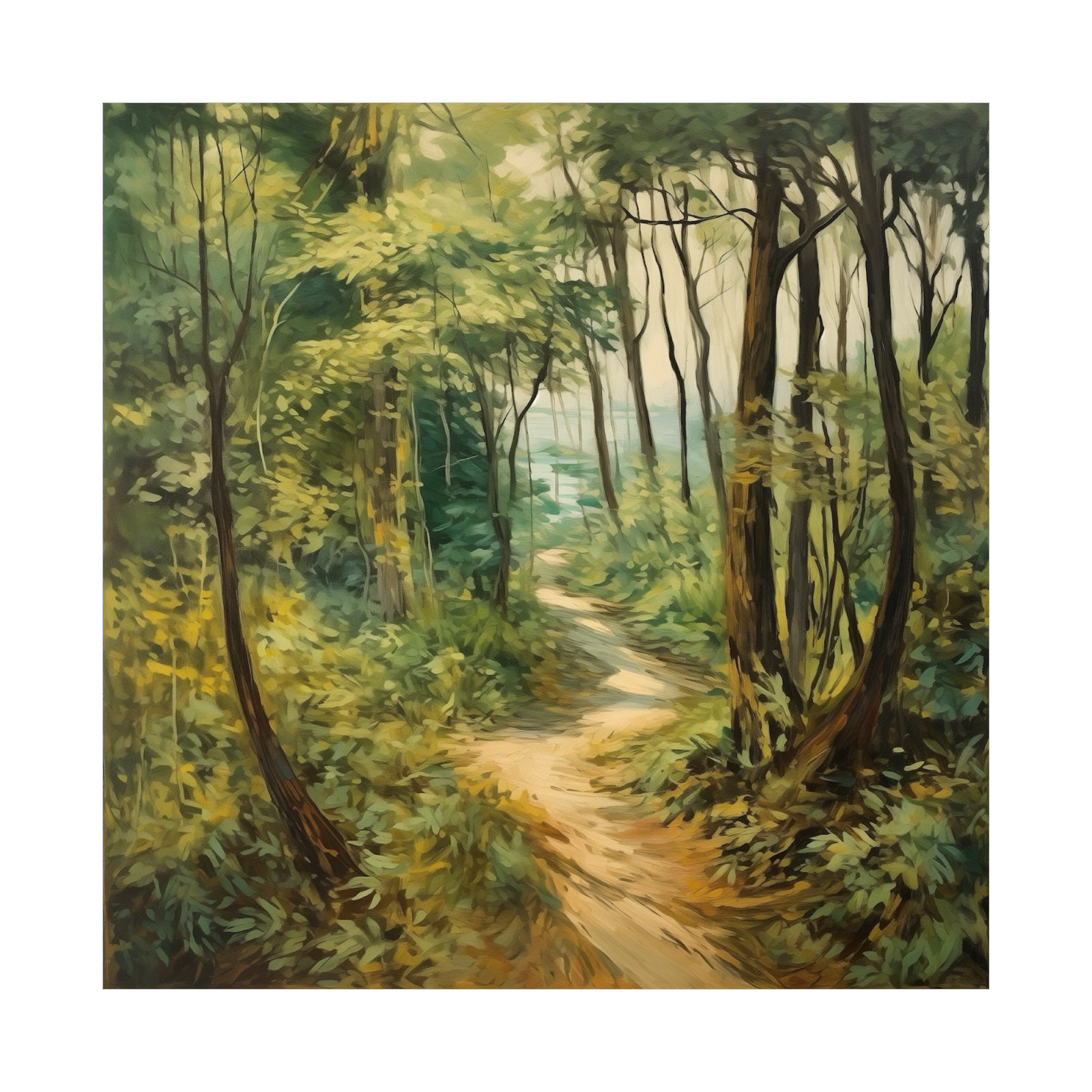Umetnička slika ​Šumski put na platnu - NS Canvas Shop