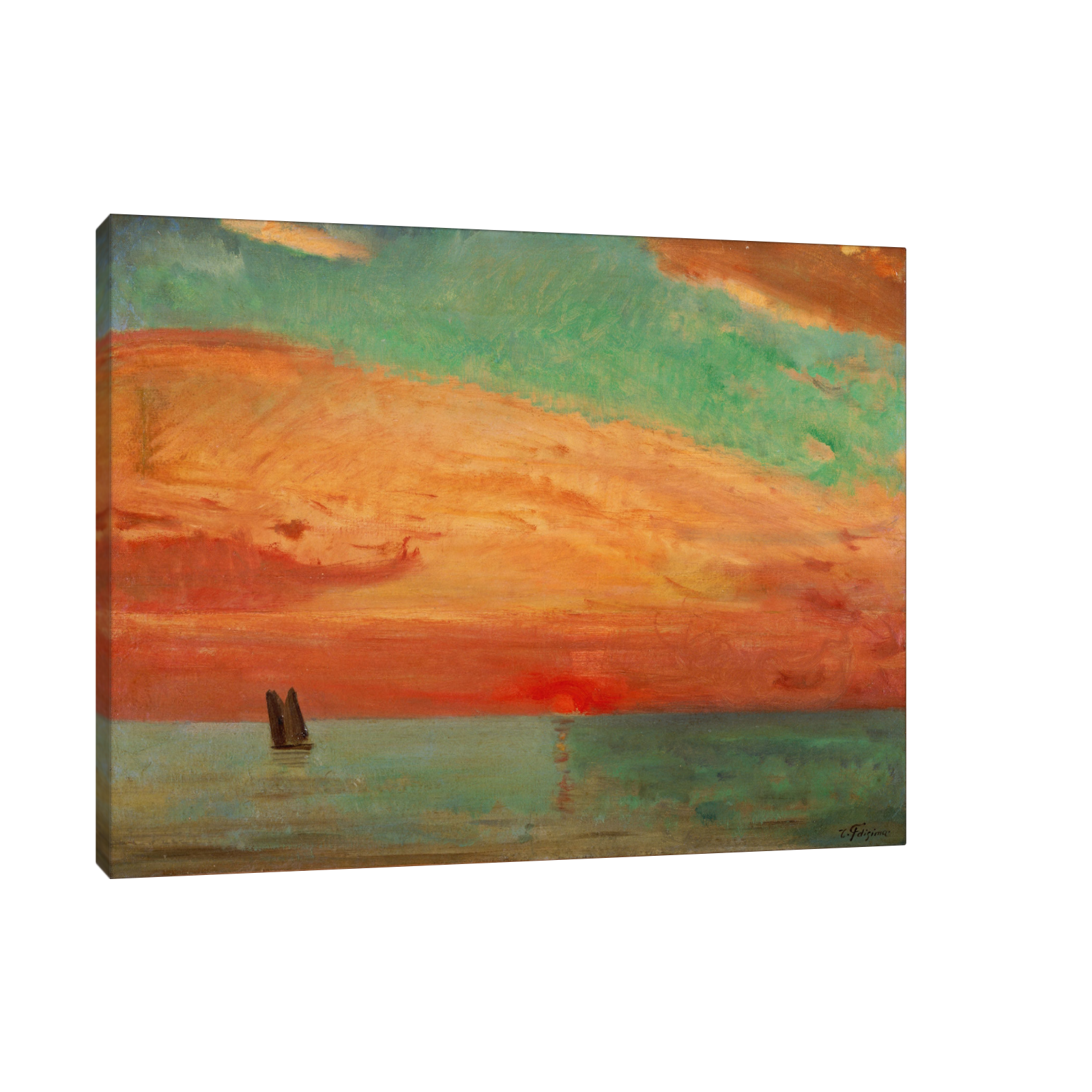 Umetnička slika ​Sunrise over the Eastern Sea, Fujishima Takeji na platnu - NS Canvas Shop