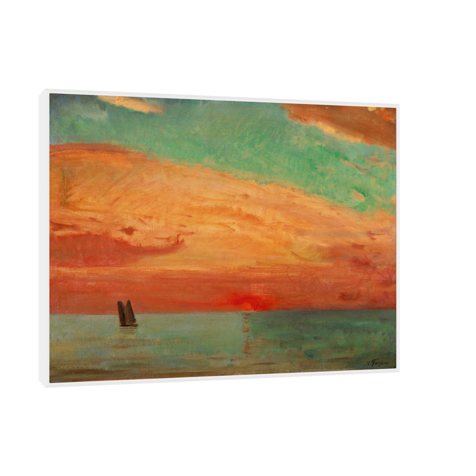Umetnička slika ​Sunrise over the Eastern Sea, Fujishima Takeji na platnu - NS Canvas Shop