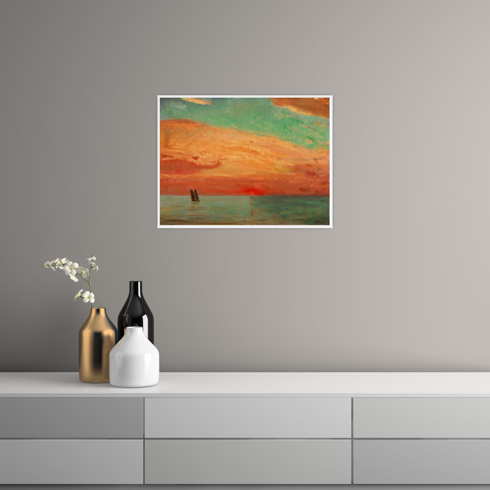 Umetnička slika ​Sunrise over the Eastern Sea, Fujishima Takeji na platnu - NS Canvas Shop