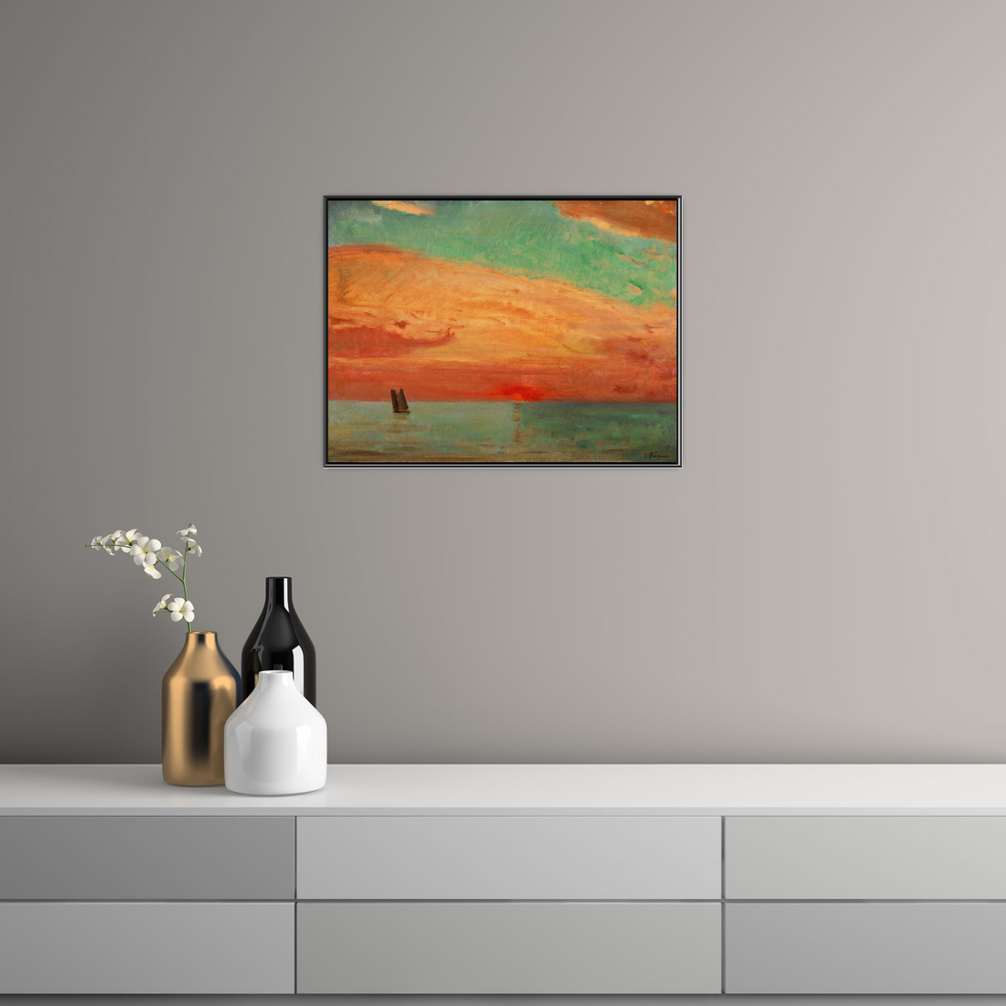 Umetnička slika ​Sunrise over the Eastern Sea, Fujishima Takeji na platnu - NS Canvas Shop