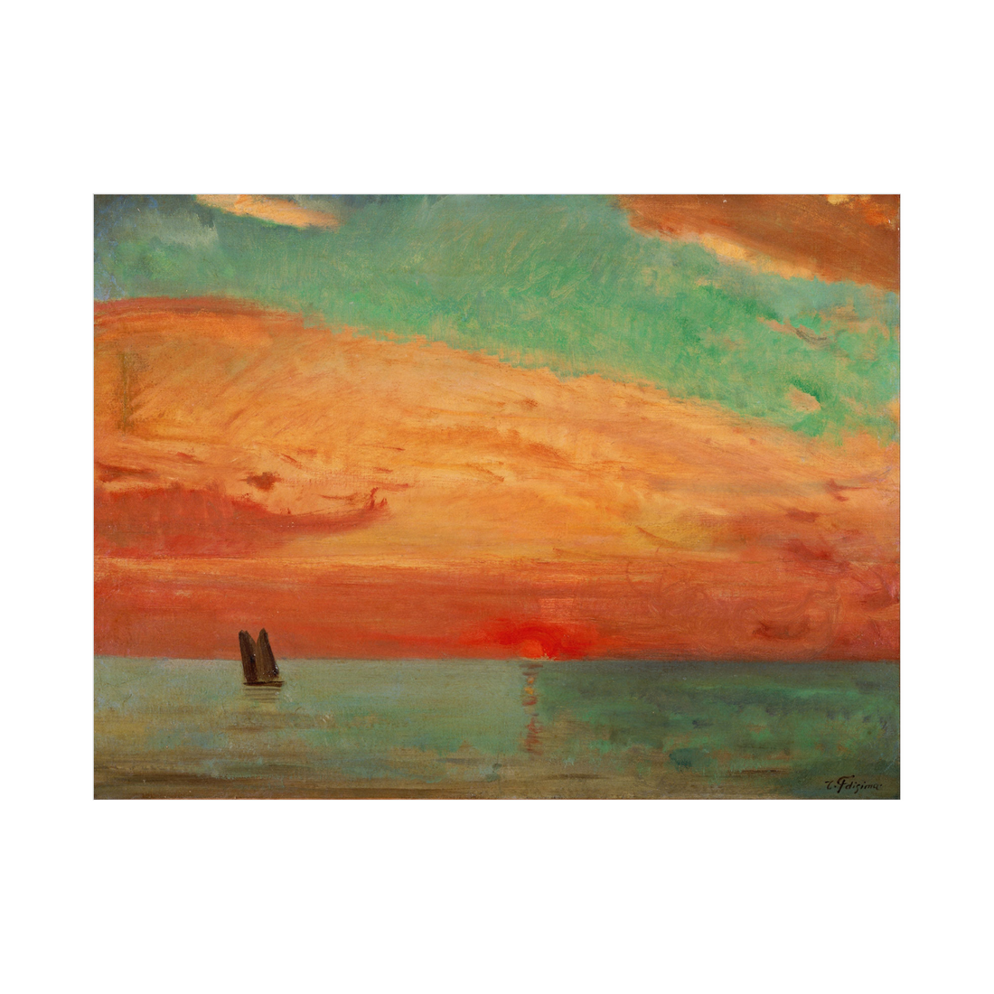 Umetnička slika ​Sunrise over the Eastern Sea, Fujishima Takeji na platnu - NS Canvas Shop