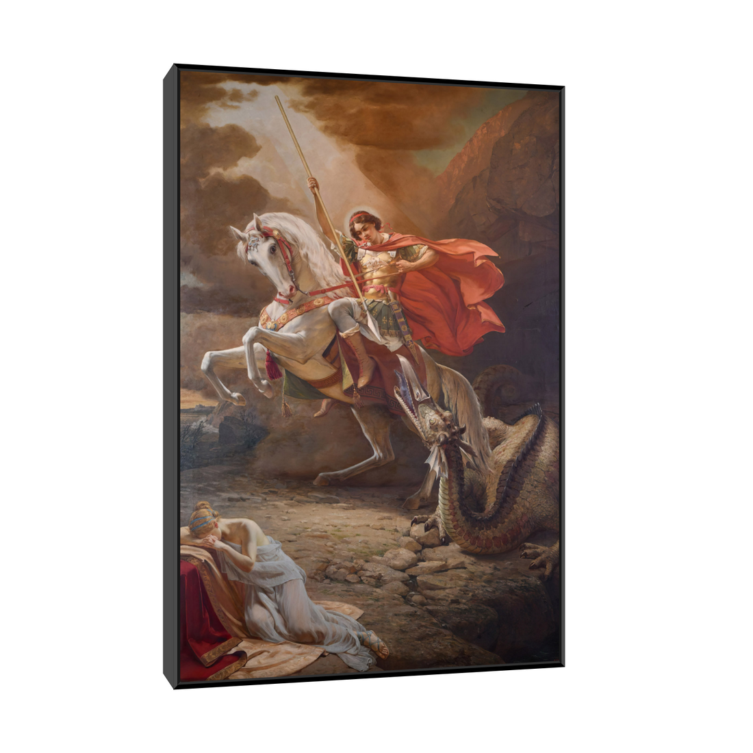 Umetnička slika ​Sveti Georgije ubija aždaju, Uroš Predić na platnu - NS Canvas Shop