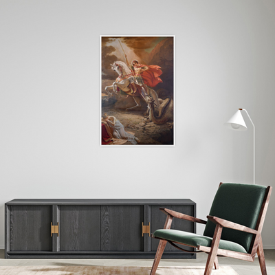 Umetnička slika ​Sveti Georgije ubija aždaju, Uroš Predić na platnu - NS Canvas Shop