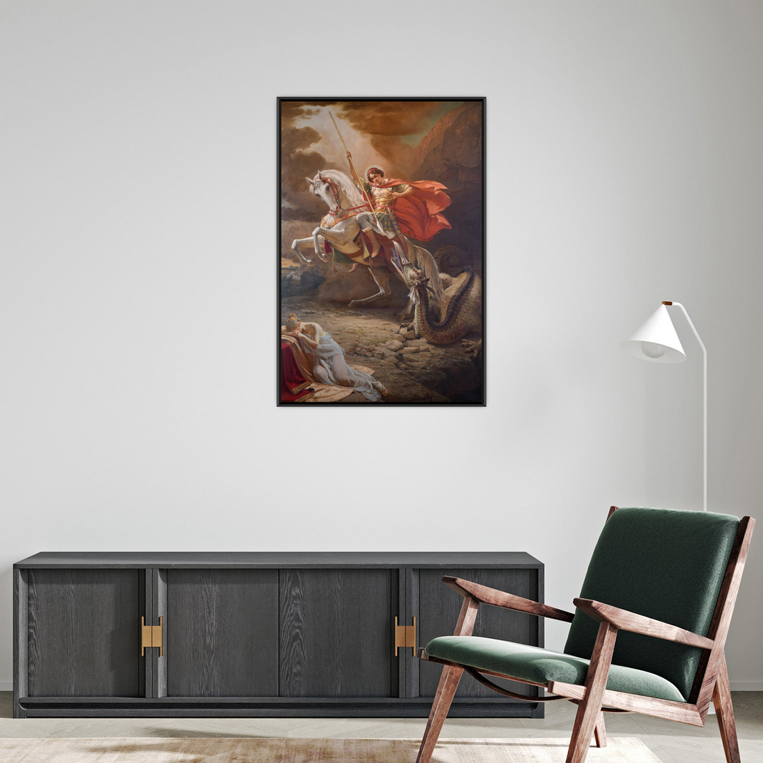 Umetnička slika ​Sveti Georgije ubija aždaju, Uroš Predić na platnu - NS Canvas Shop