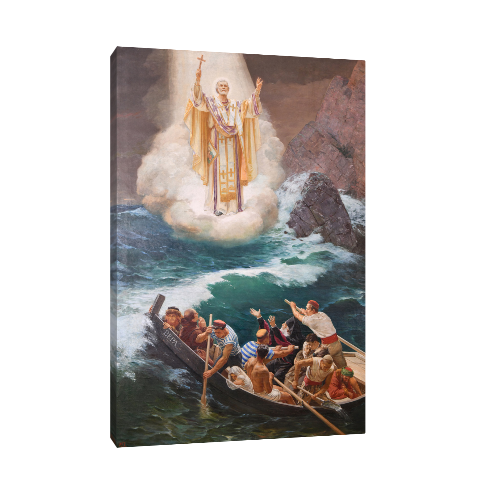 Umetnička slika ​Sveti Nikola spašava brodolomnike, Uroš Predić na platnu - NS Canvas Shop