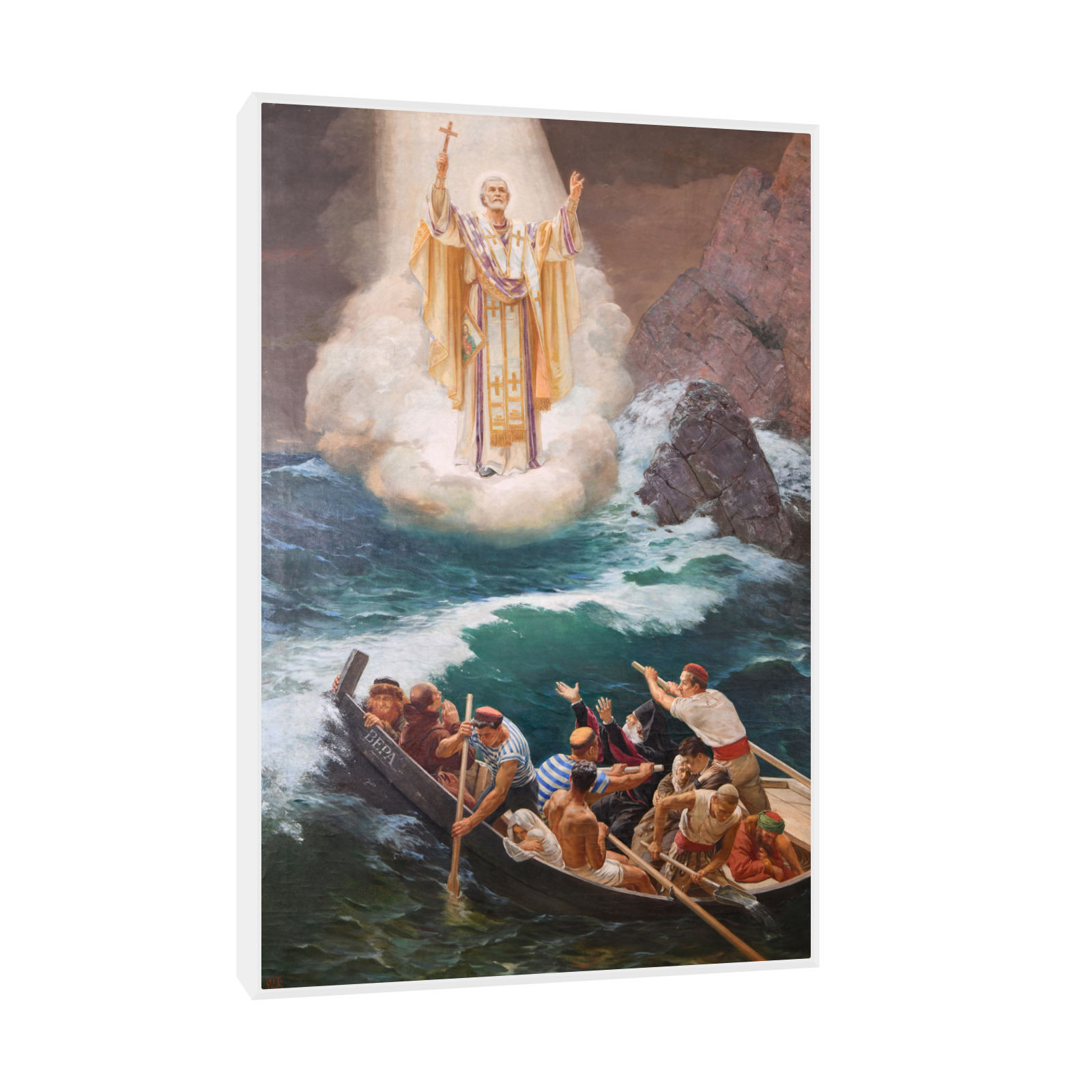 Umetnička slika ​Sveti Nikola spašava brodolomnike, Uroš Predić na platnu - NS Canvas Shop