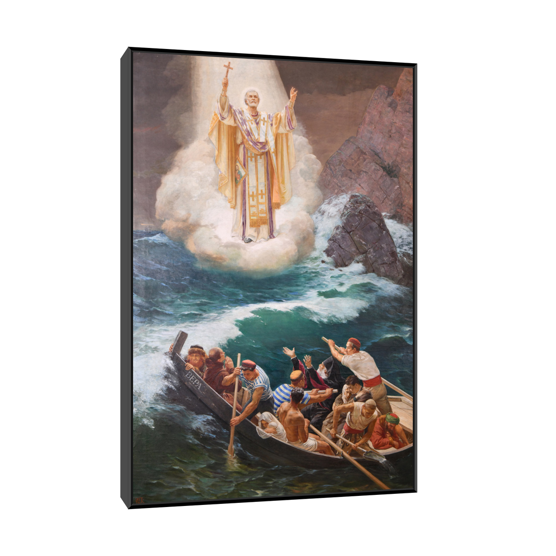 Umetnička slika ​Sveti Nikola spašava brodolomnike, Uroš Predić na platnu - NS Canvas Shop