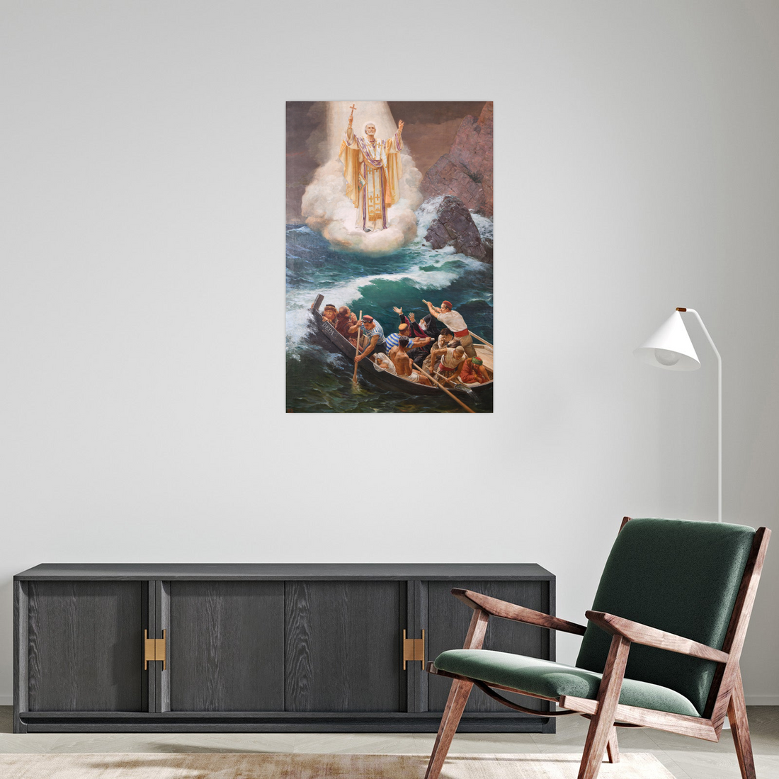 Umetnička slika ​Sveti Nikola spašava brodolomnike, Uroš Predić na platnu - NS Canvas Shop