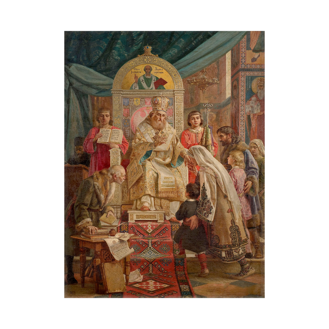 Umetnička slika ​Sveti Sava blagosilja Srpčad, Uroš Predić na platnu - NS Canvas Shop