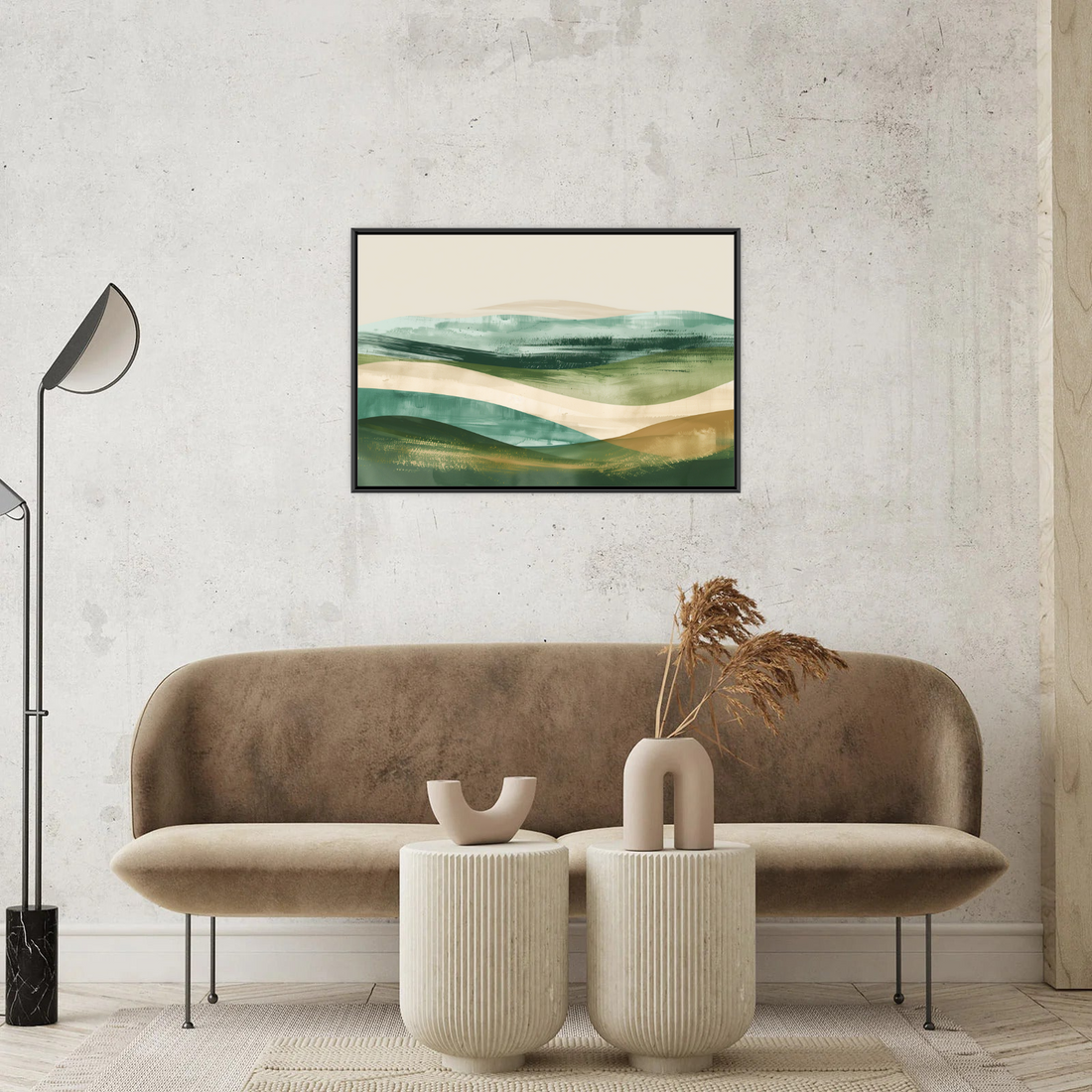 Umetnička slika ​Tišina zelenih polja na platnu - NS Canvas Shop