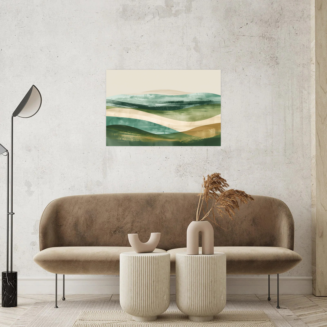 Umetnička slika ​Tišina zelenih polja na platnu - NS Canvas Shop