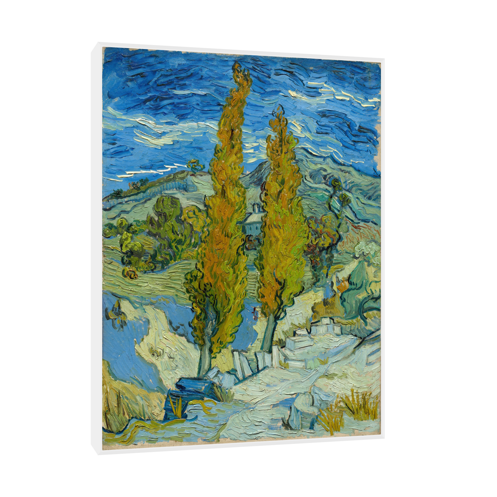 Umetnička slika ​Two Poplars in the Alpilles near Saint-Rémy, Vincent van Gogh na platnu - NS Canvas Shop