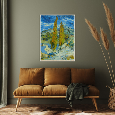 Umetnička slika ​Two Poplars in the Alpilles near Saint-Rémy, Vincent van Gogh na platnu - NS Canvas Shop