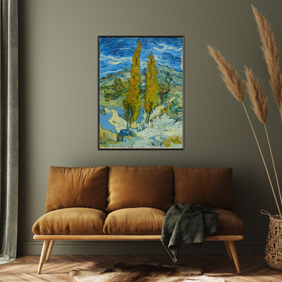 Umetnička slika ​Two Poplars in the Alpilles near Saint-Rémy, Vincent van Gogh na platnu - NS Canvas Shop