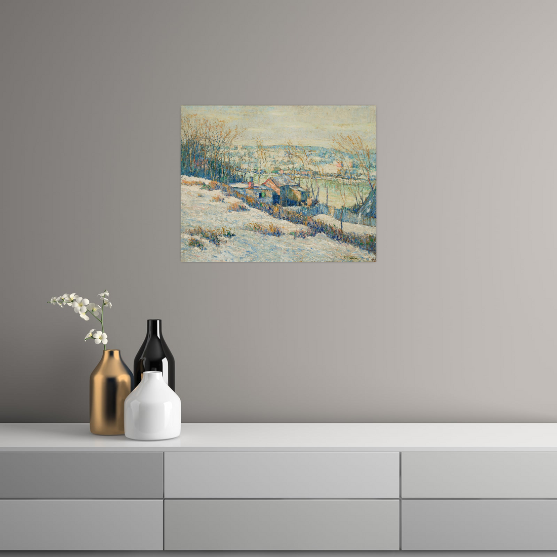 Umetnička slika ​Upper Harlem River—Winter, Ernest Lawson na platnu - NS Canvas Shop
