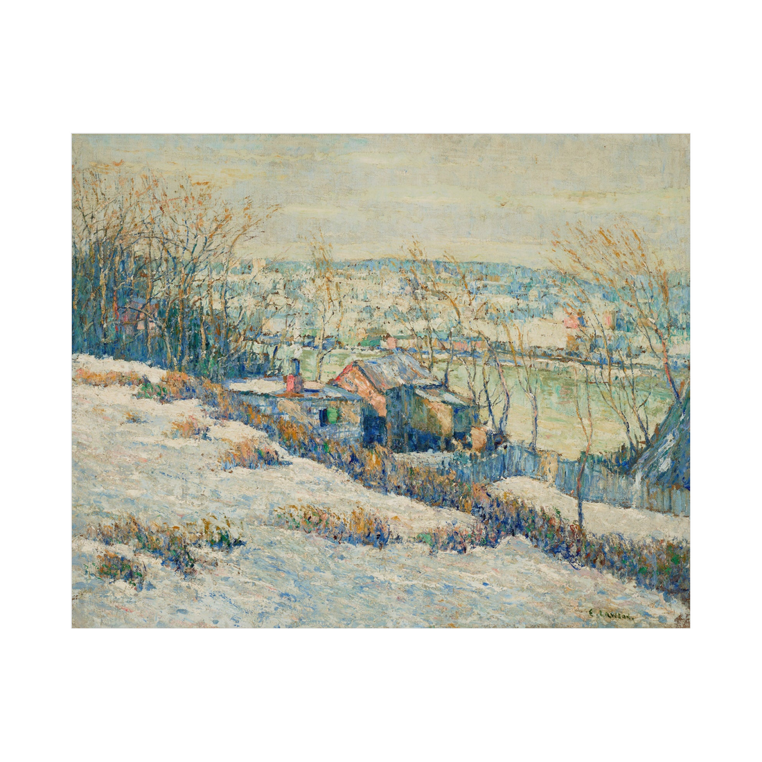 Umetnička slika ​Upper Harlem River—Winter, Ernest Lawson na platnu - NS Canvas Shop