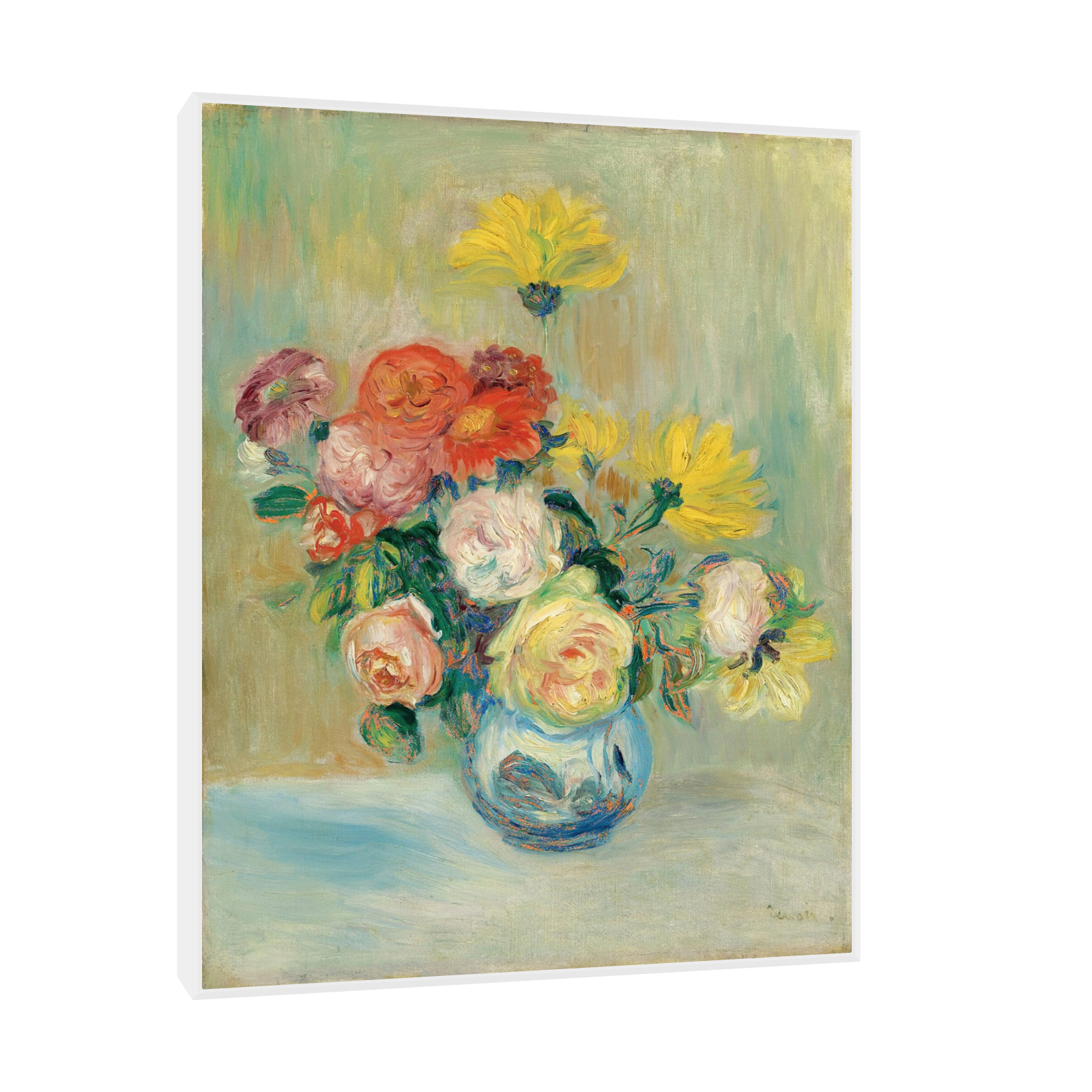 Umetnička slika ​Vase De Roses Et Dahlias, Pierre-Auguste Renoir na platnu - NS Canvas Shop