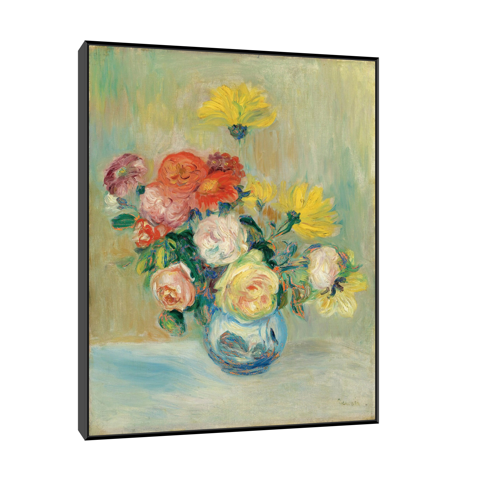 Umetnička slika ​Vase De Roses Et Dahlias, Pierre-Auguste Renoir na platnu - NS Canvas Shop