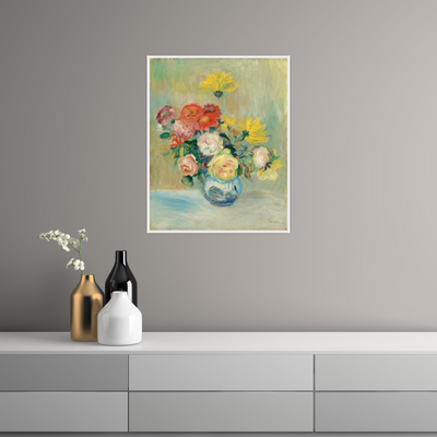 Umetnička slika ​Vase De Roses Et Dahlias, Pierre-Auguste Renoir na platnu - NS Canvas Shop