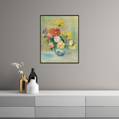 Umetnička slika ​Vase De Roses Et Dahlias, Pierre-Auguste Renoir na platnu - NS Canvas Shop