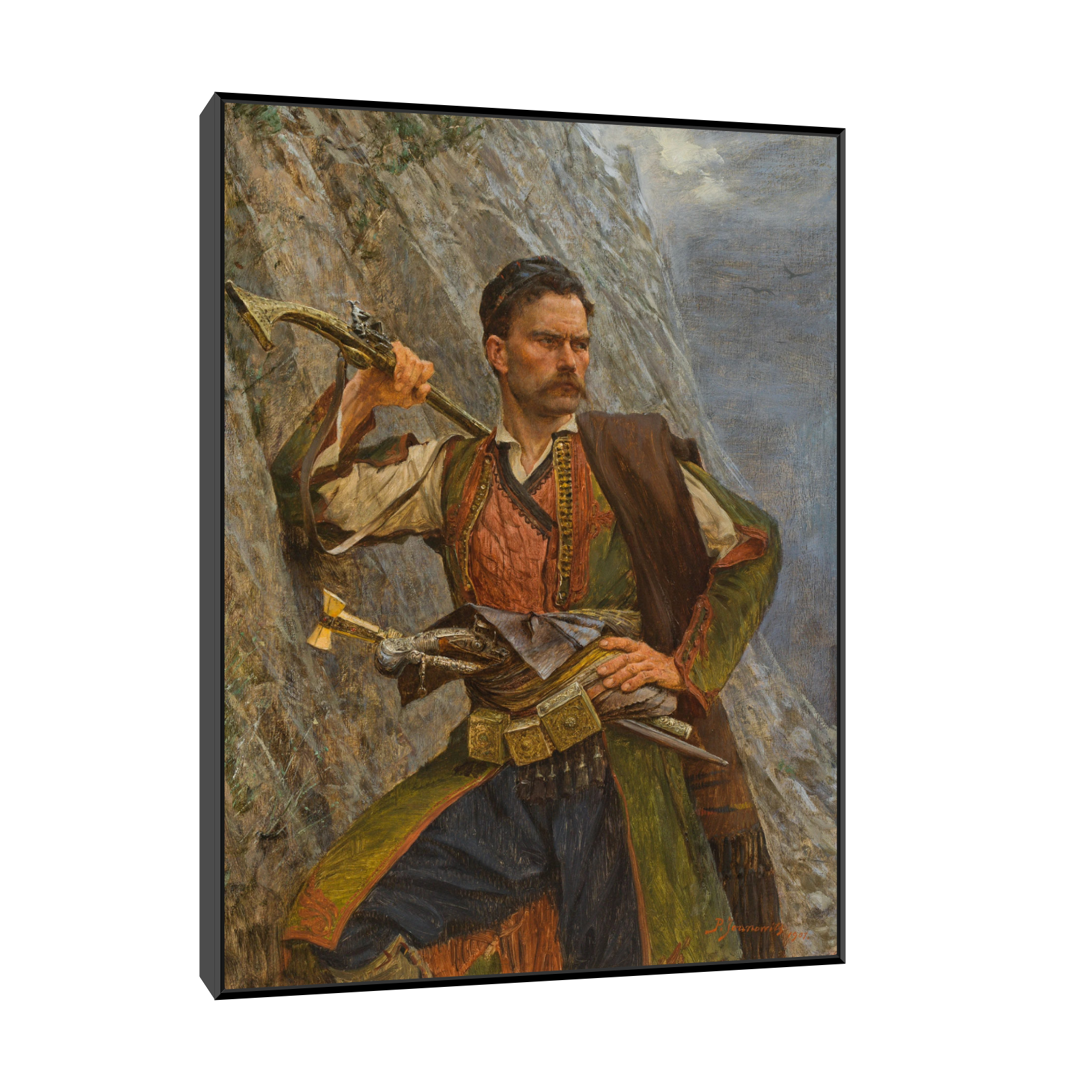 Umetnička slika ​Vojnik iz Crne Gore, Paja Jovanović na platnu - NS Canvas Shop