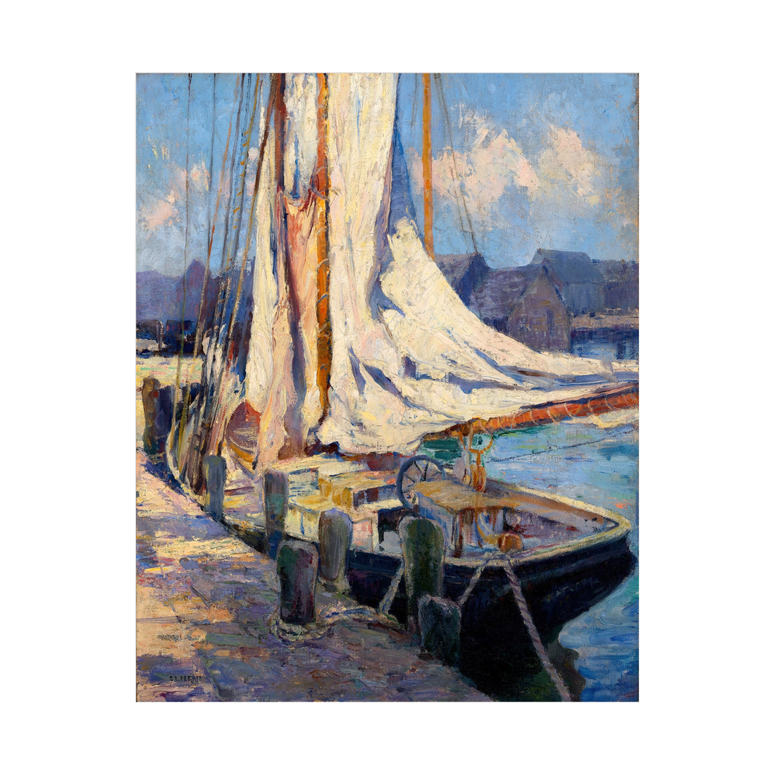 Umetnička slika ​Wharf Scene, Gloucester, Bertha Eversfield Perrie na platnu - NS Canvas Shop