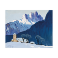 Umetnička slika ​Winterlandschaft vor Bergkulisse, Oskar Mulley na platnu - NS Canvas Shop