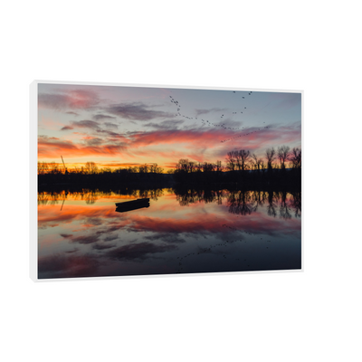 Umetnička slika ​Zalazak sunca pored Dunava na platnu - NS Canvas Shop