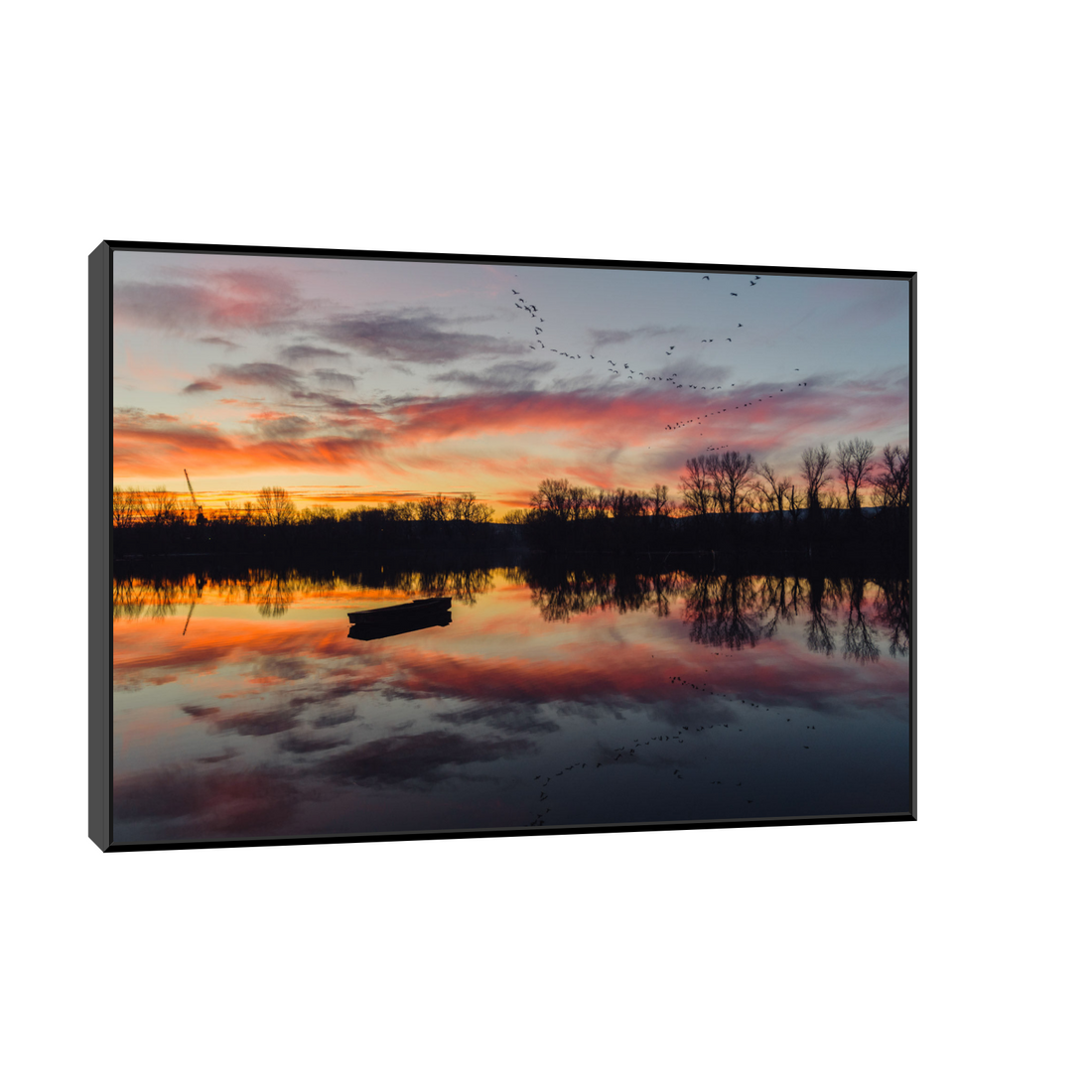 Umetnička slika ​Zalazak sunca pored Dunava na platnu - NS Canvas Shop