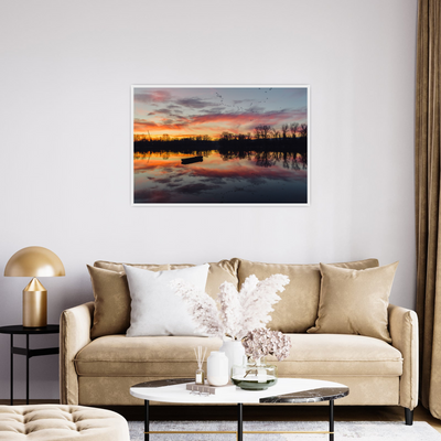 Umetnička slika ​Zalazak sunca pored Dunava na platnu - NS Canvas Shop