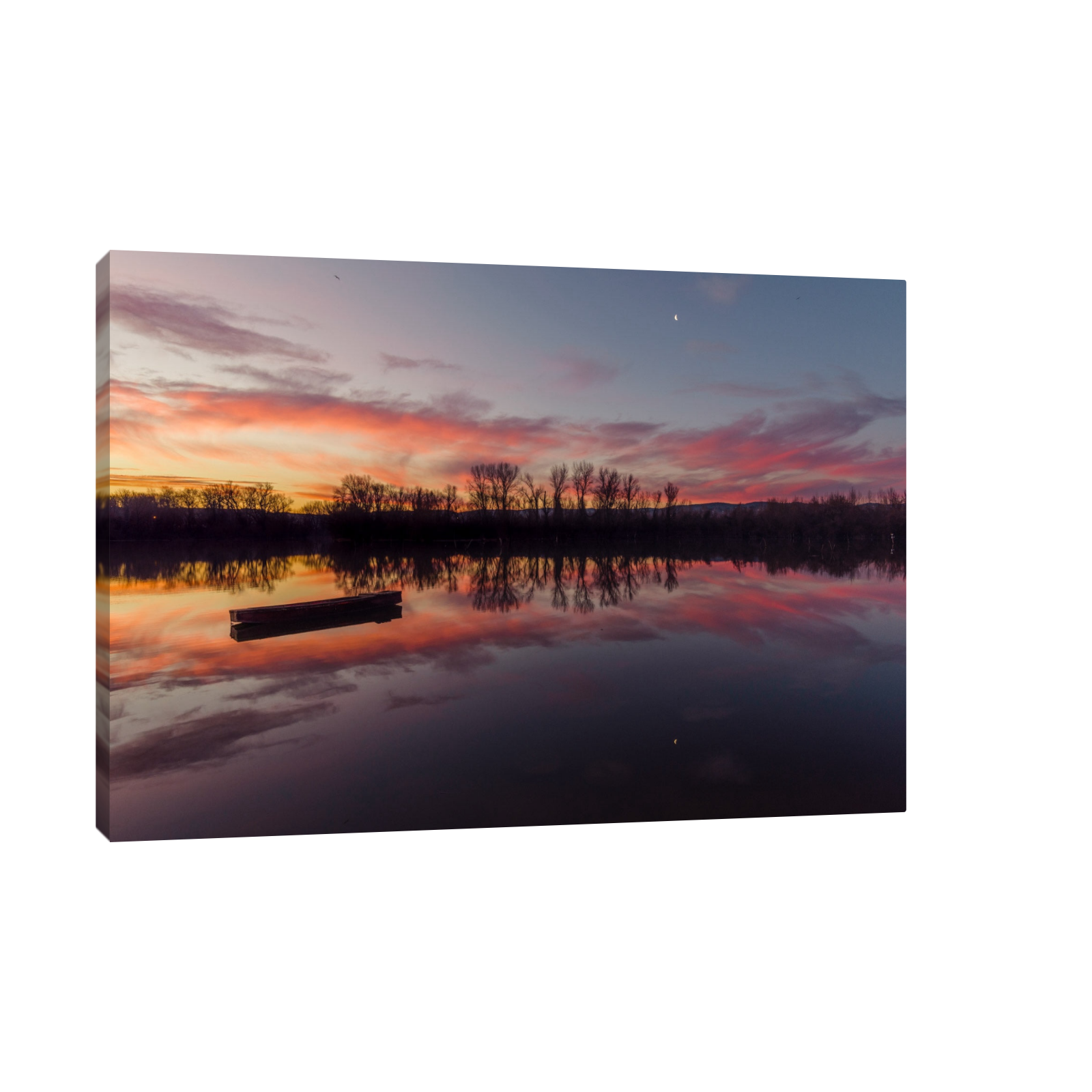 Umetnička slika ​Zalazak sunca pored Dunava II na platnu - NS Canvas Shop