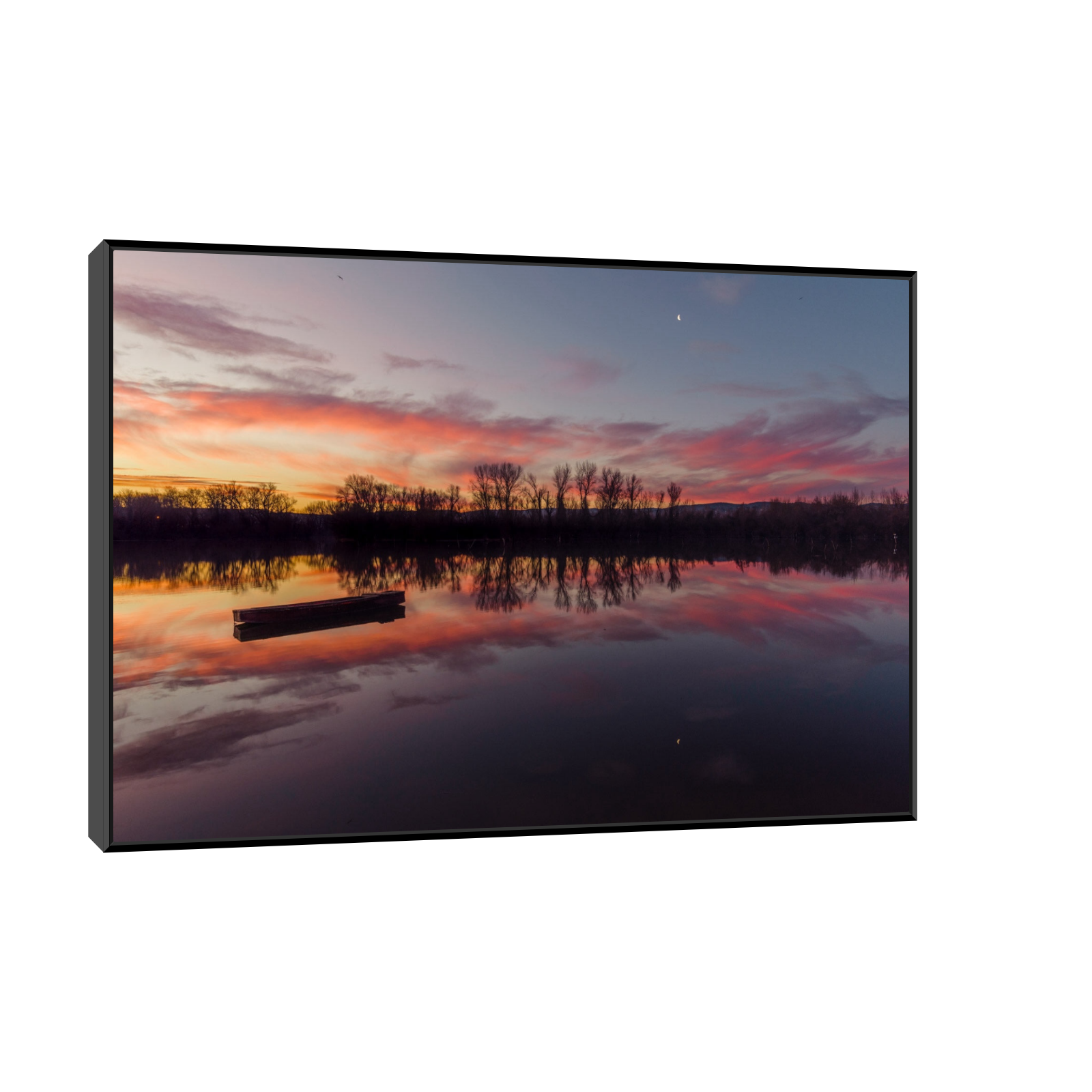 Umetnička slika ​Zalazak sunca pored Dunava II na platnu - NS Canvas Shop