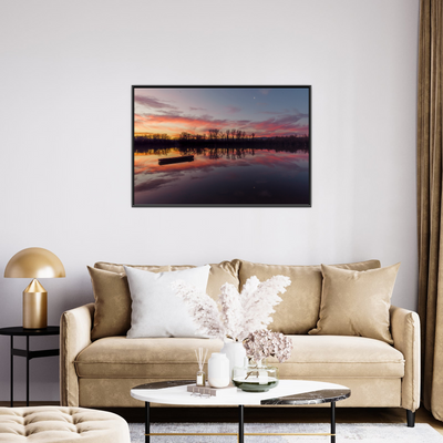 Umetnička slika ​Zalazak sunca pored Dunava II na platnu - NS Canvas Shop